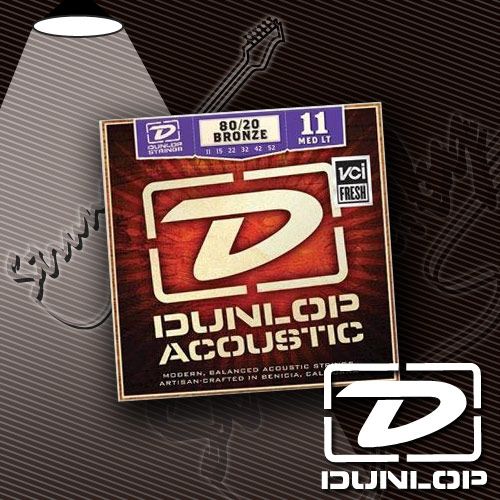 Струны для акустической гитары Dunlop DAB1152 80-20 Bronze 11-52