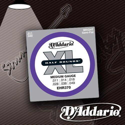 Струны для электрогитары D'Addario EHR-370 XL Half Rounds 11-49 Струны для электрогитары D'Addario EHR-370 XL Half Rounds 11-49
