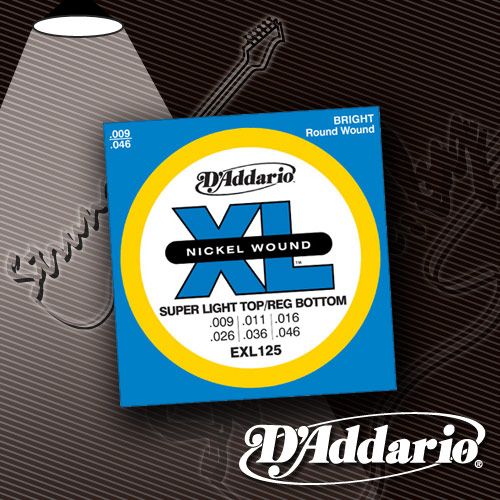 Струны для электрогитары D'Addario EXL-125 XL Nickel Wound 9-46 Струны для электрогитары D'Addario EXL-125 XL Nickel Wound 9-46