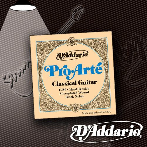 Струны для классической гитары D'Addario EJ-50 Pro-Arte Black Nylon Hard