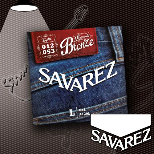 Струны для акустической гитары Savarez A130L Light 12-53