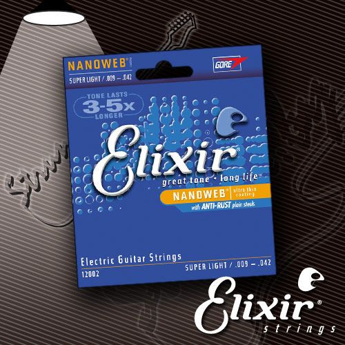 Струны для электрогитары ELIXIR 12002 NanoWeb 9-42 Струны для электрогитары ELIXIR 12002 NanoWeb 9-42