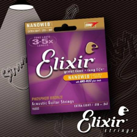 Струны для акустической гитары ELIXIR 16002 Phosphor Bronze NanoWeb 10-47