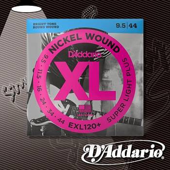 Струны для электрогитары D'Addario EXL-120+ XL Nickel Wound 9.5 - 44