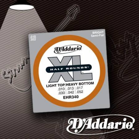 Струны для электрогитары D'Addario EHR-340 XL Half Rounds 10-52