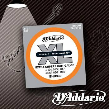 Струны для электрогитары D'Addario EHR-330 XL Half Rounds 8-38