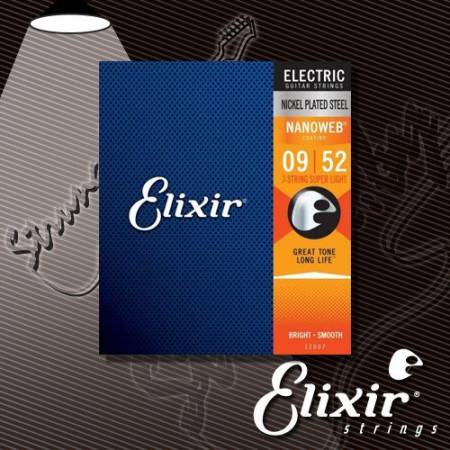Струны для 7-струнной электрогитары ELIXIR 12007 NANOWEB 7-String Superlight Nickel