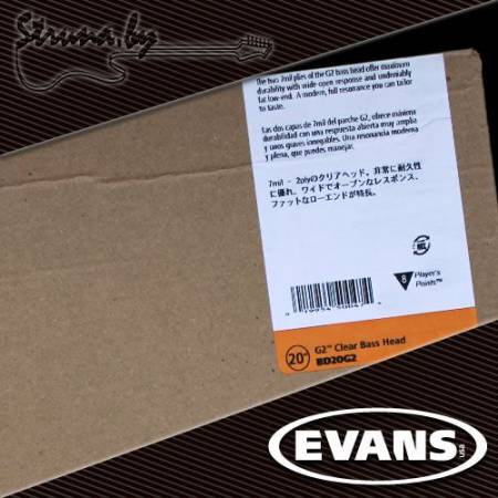 20" пластик для бас-барабана Evans BD20G2 G2 Clear