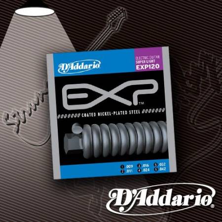 Струны для электрогитары D'Addario EXP120 Coated Nickel 9-42