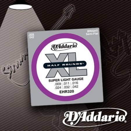 Струны для электрогитары D'Addario EHR-320 XL Half Rounds 9-42