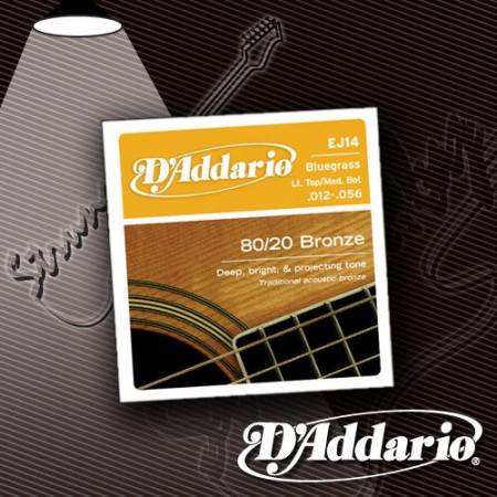 Струны для акустической гитары D'Addario EJ-14 80/20 Bronze Bluegrass 12-56