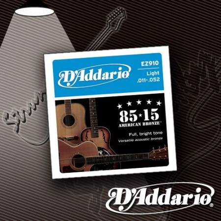 Струны для акустической гитары D'Addario EZ-910 American Bronze 11-52