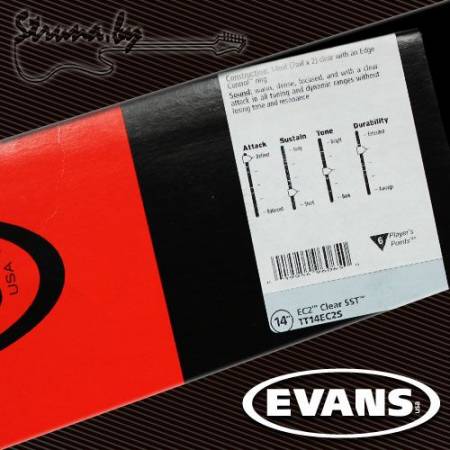 14" пластик для тома/малого барабана Evans TT14EC2S EQ2 Clear