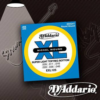 Струны для электрогитары D'Addario EXL-125 XL Nickel Wound 9-46