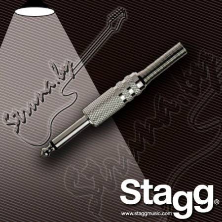 Разъем Jack (mono) Stagg 001H. Профессиональный никелированный разъем моно-Jack 1/4