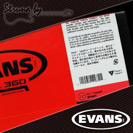 12" пластик для тома/малого барабана Evans B12G1 G1 Coated