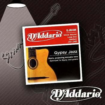 Струны для акустической гитары D'Addario EJ-84M Gypsy Jazz Loop End 11-45