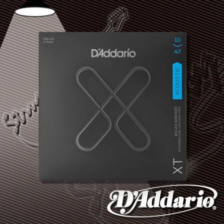 Струны для акустической гитары D'Addario XTABR1047-12 80-20 Bronze