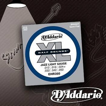 Струны для электрогитары D'Addario EHR-350 XL Half Rounds Jazz 12-52
