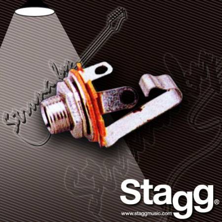 Гнездо для разъема Jack (mono) Stagg 042H c креплением гайкой - 1/4