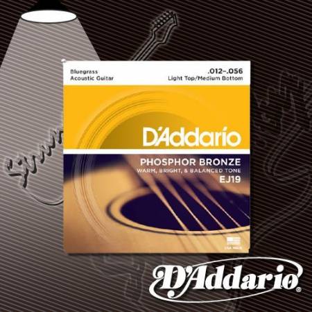Струны для акустической гитары D'Addario  EJ-19 Phosphor Bronze 12-56