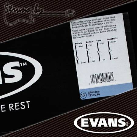 13" пластик для тома/малого барабана Evans TT13G14 G14 Clear