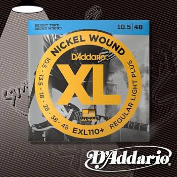 Струны для электрогитары D'Addario EXL-110+ XL Nickel Wound 10.5-48