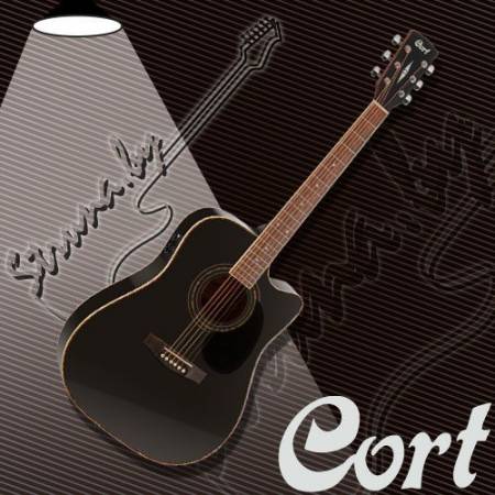 Электро-акустическая гитара Cort AD880CE BK