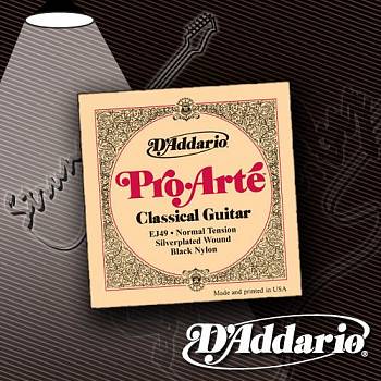 Струны для классической гитары D'Addario EJ-49 Pro-Arte Black Nylon Normal