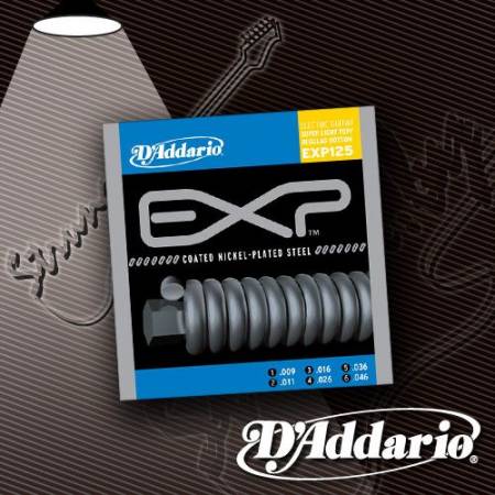 Струны для электрогитары D'Addario EXP125 Coated Nickel 9-46