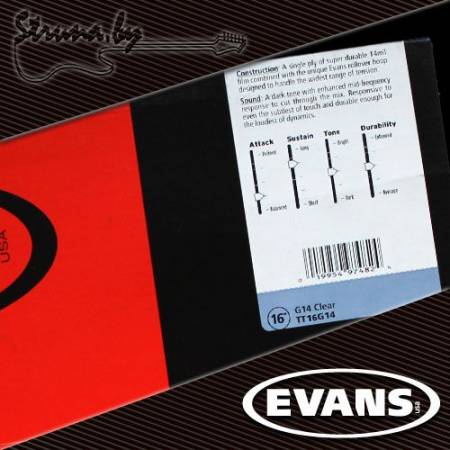 16" пластик для том барабана Evans TT16G14 G14 Clear