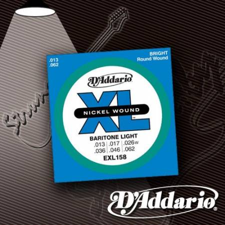 Струны для электрогитары D'Addario EXL-158 XL Nickel Wound Baritone 13-62