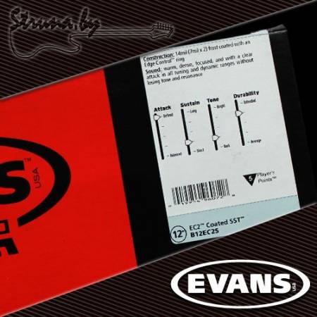 12" пластик для тома/малого барабана Evans B12EC2S EC2 Frosted