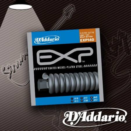 Струны для электрогитары D'Addario EXP140 Coated Nickel 10-52