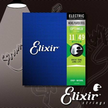 Струны для электрогитары ELIXIR 19102 OPTIWEB Medium Nickel