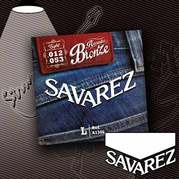 Струны для акустической гитары Savarez A130L Light 12-53