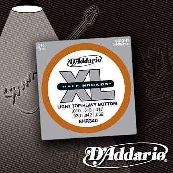 Струны для электрогитары D'Addario EHR-340 XL Half Rounds 10-52