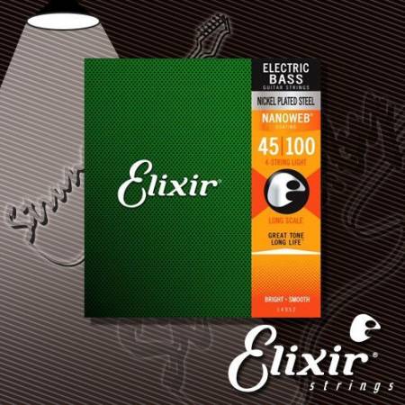 Изображение - Струны для бас-гитары Elixir 14052 NANOWEB Light Nickel - магазин Struna.by
