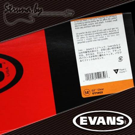 14" пластик для тома/малого барабана Evans TT14G2 G2 Clear