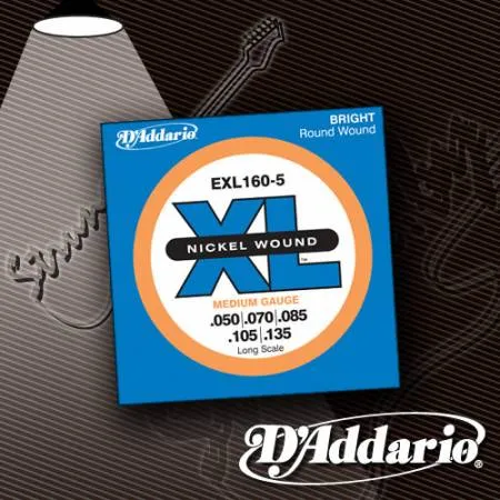 Изображение - Струны для 5-струнной бас-гитары D'Addario EXL-160-5 XL Medium 50-135 - магазин Struna.by