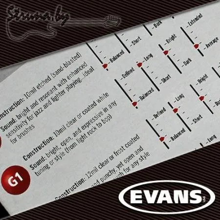 12" пластик для тома/малого барабана Evans B12G1 G1 Coated